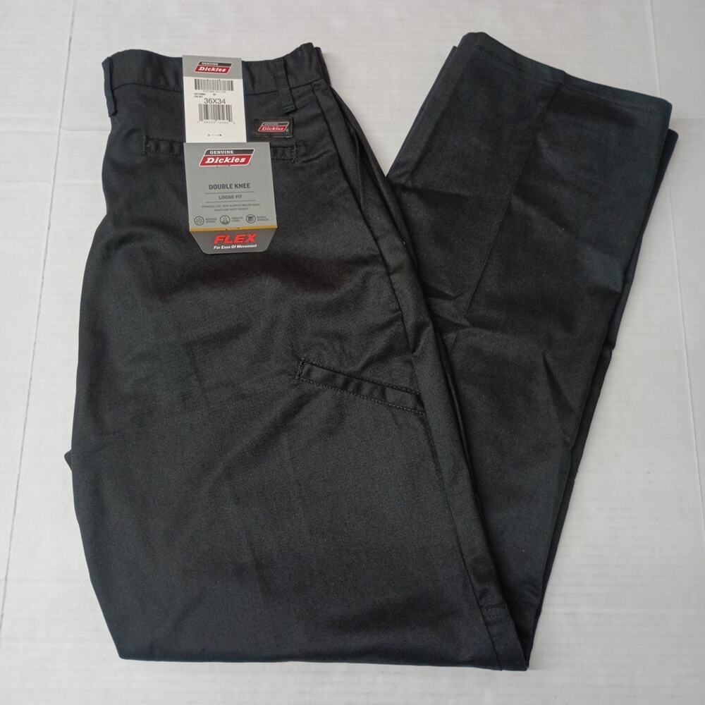 Dickies Loose Fit Double Knee Work Pants Men's 36x34 Black